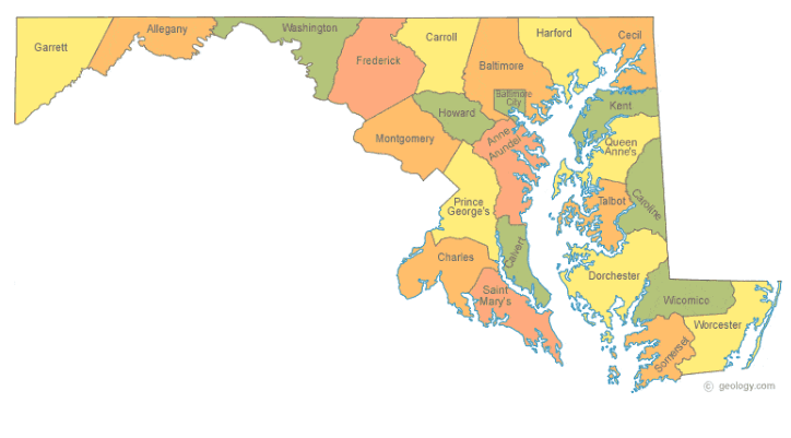 Maryland state outline