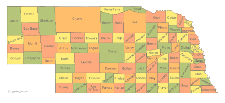 Nebraska state outline